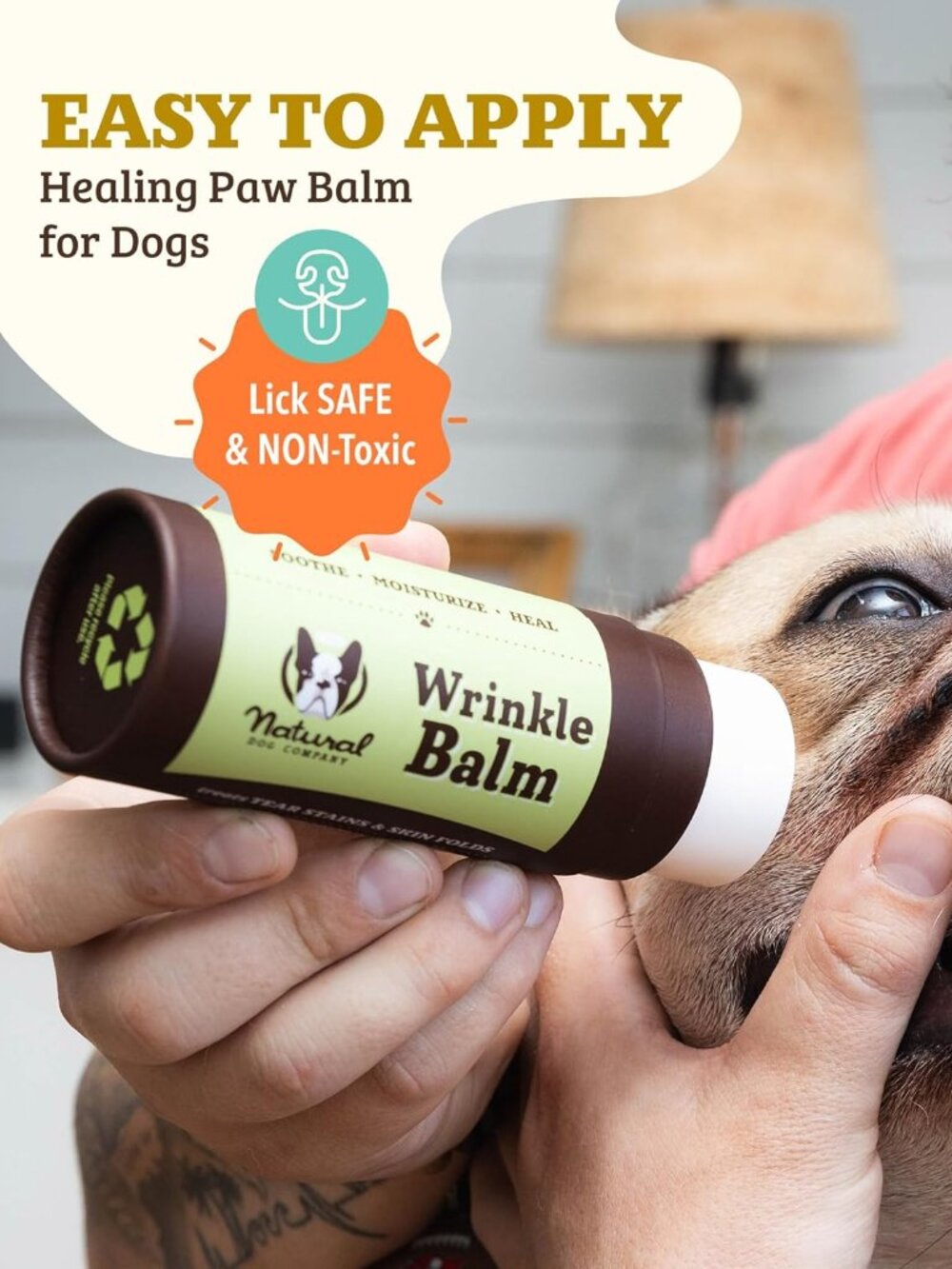 Lick-Safe Dog Balm for Itchy Skin, Wrinkle Care & Moisturizing